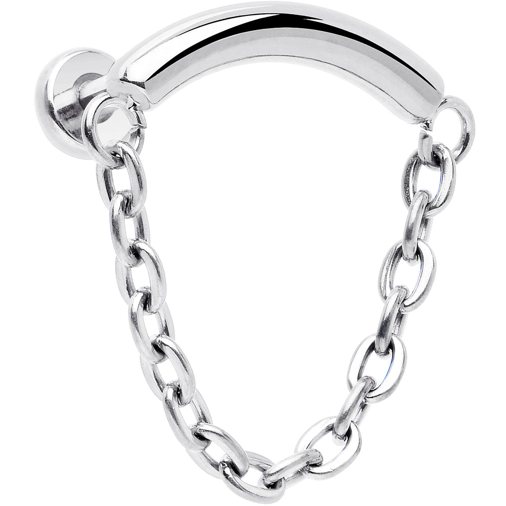 BodyCandy 18G 5/16 Titanium Threadless Chain Dangle Hidden Helix Earring — detail close-up