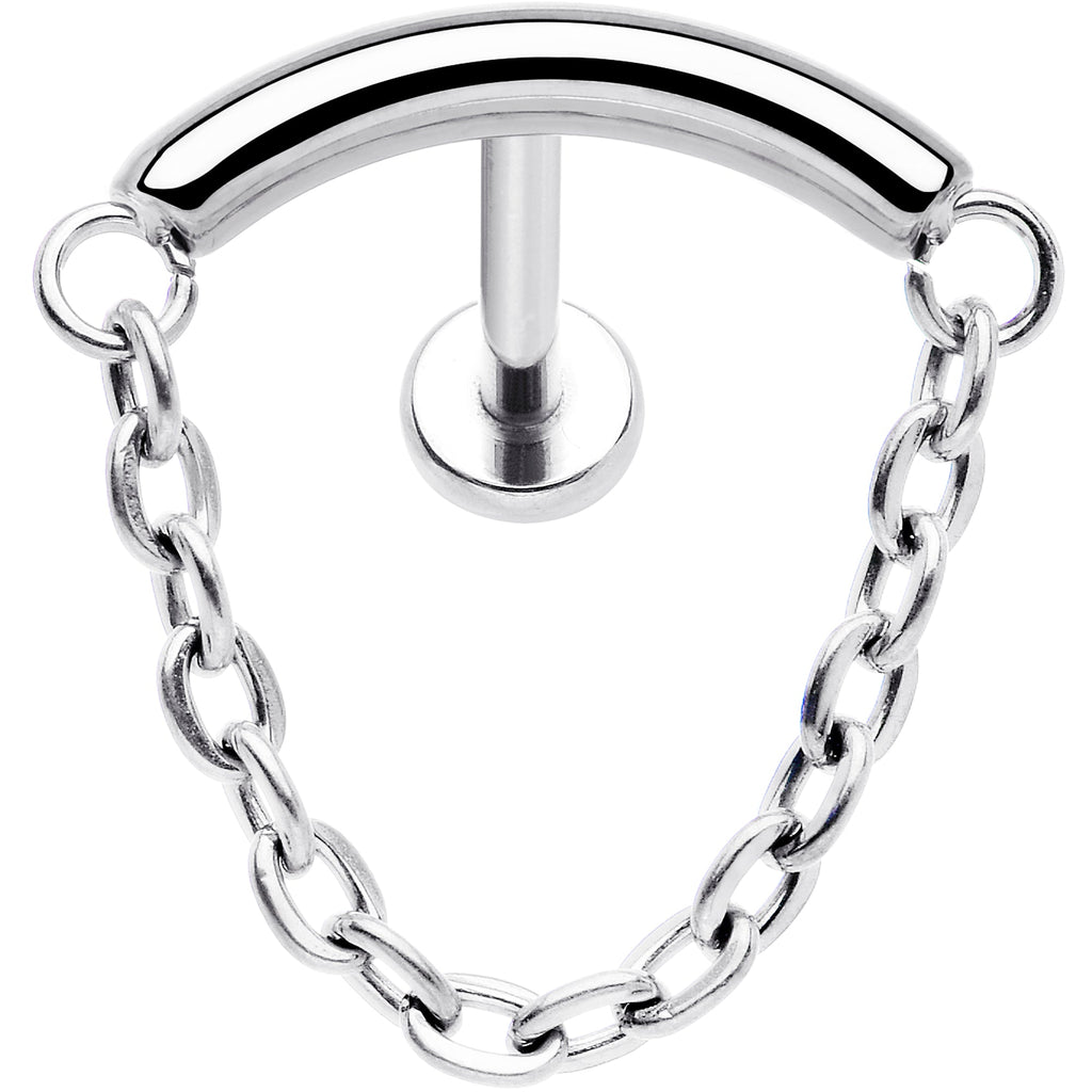 BodyCandy 18G 5/16 Titanium Threadless Chain Dangle Hidden Helix Earring — side view