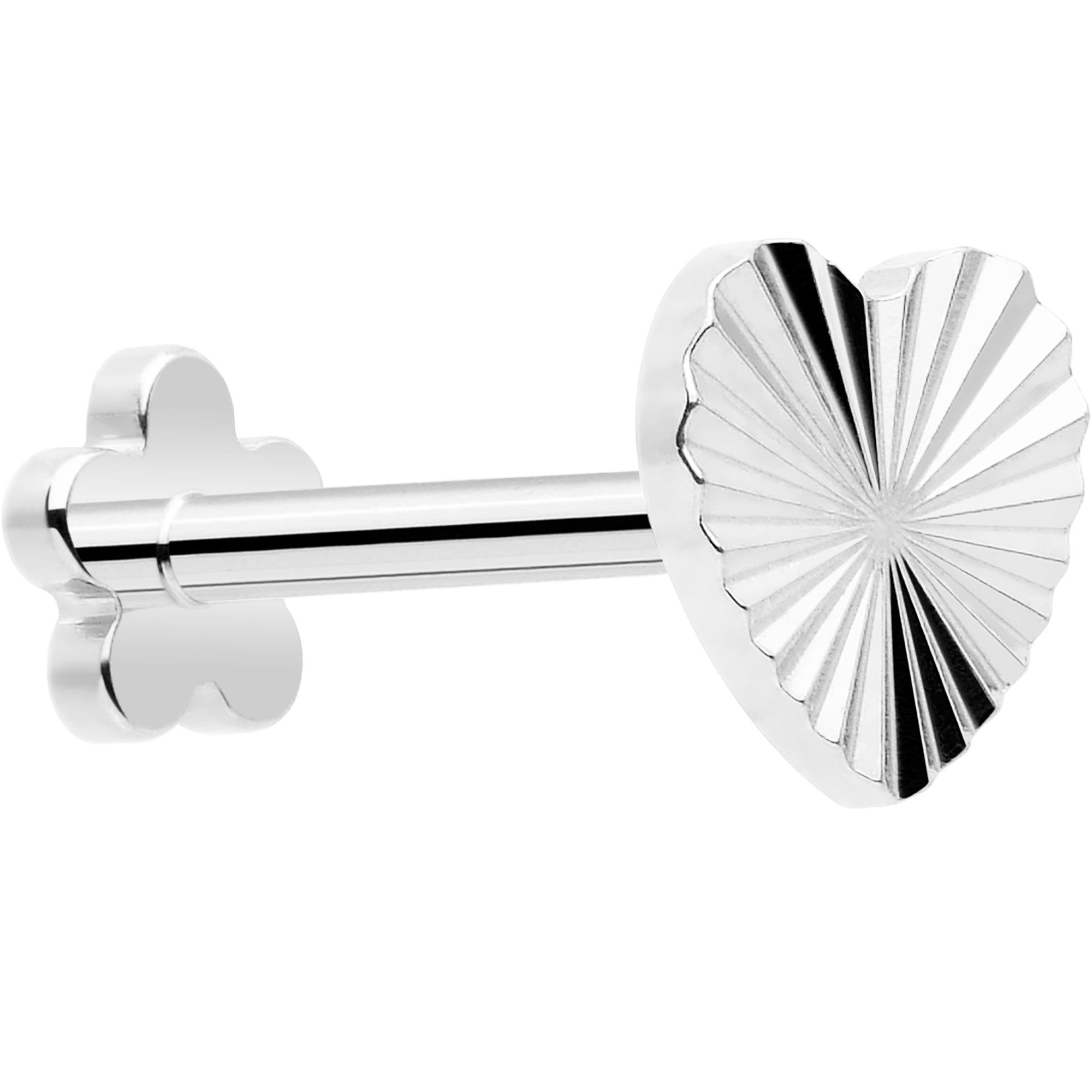 BodyCandy 18G Titanium Flat Back Earring Threadless Reversible Heart — comparison shot