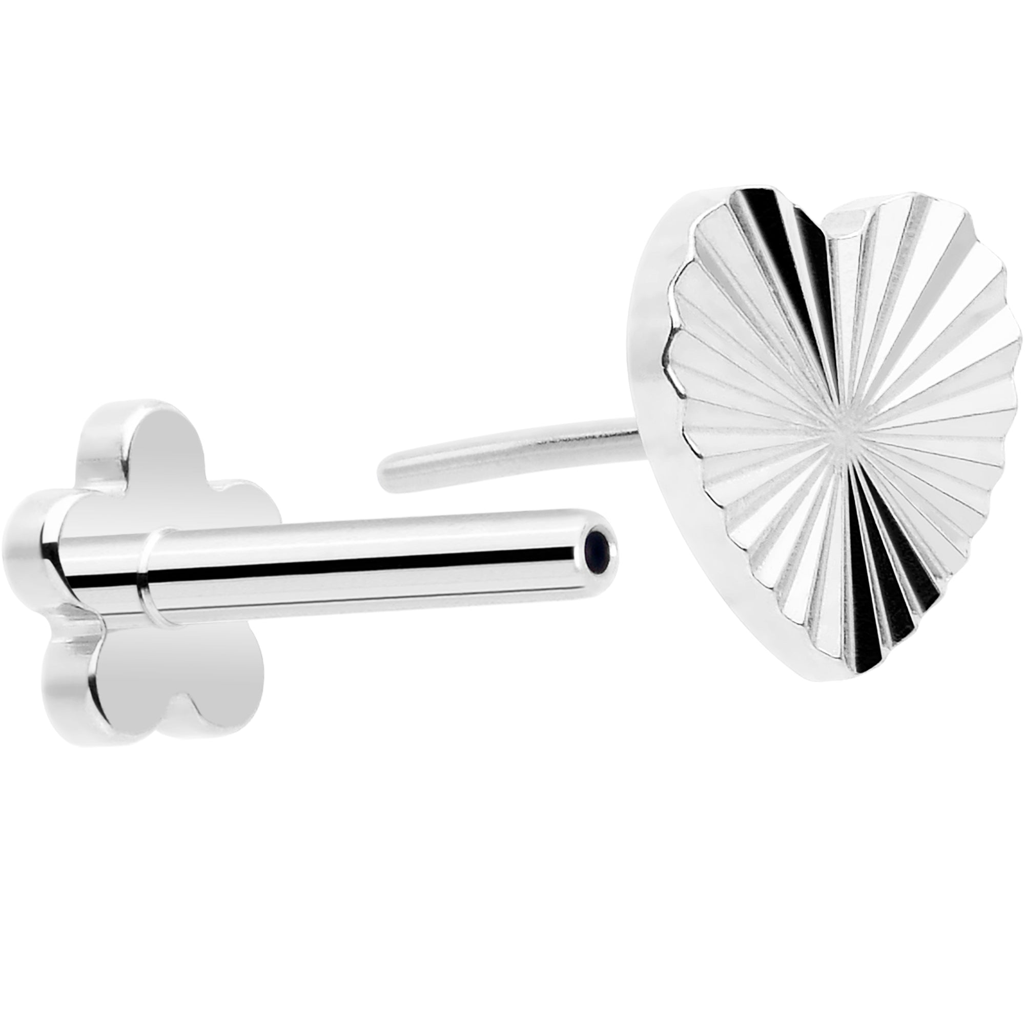 BodyCandy 18G Titanium Flat Back Earring Threadless Reversible Heart — lifestyle context