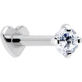 BodyCandy 16G 5/16 Clear CZ Implant Grade Titanium Threadless Reversible Heart Flatback Stud — main product shot