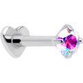 BodyCandy 16G 5/16 Aurora CZ Implant Grade Titanium Threadless Reversible Heart Flatback Stud — main product shot