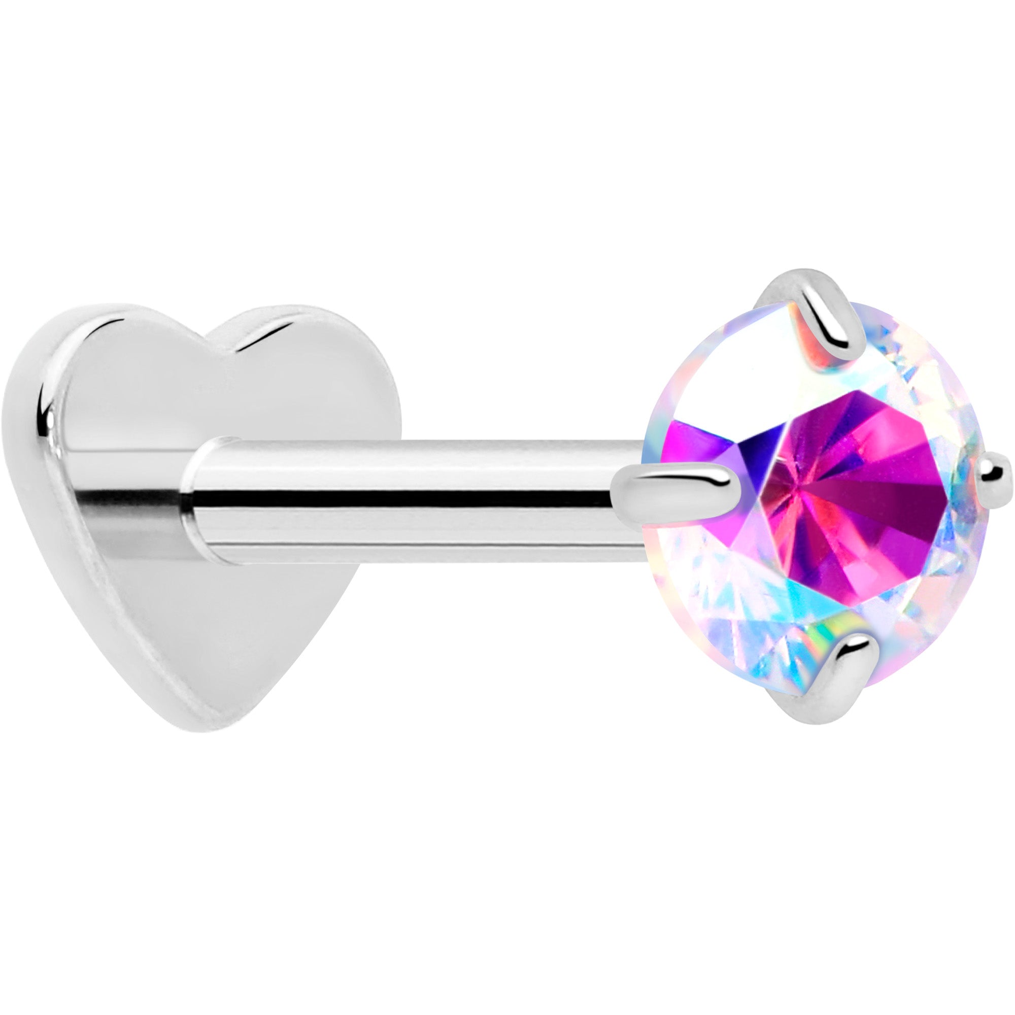 BodyCandy 18G 5/16 CZ Implant Grade Titanium Reversible Threadless Flatback — color detail