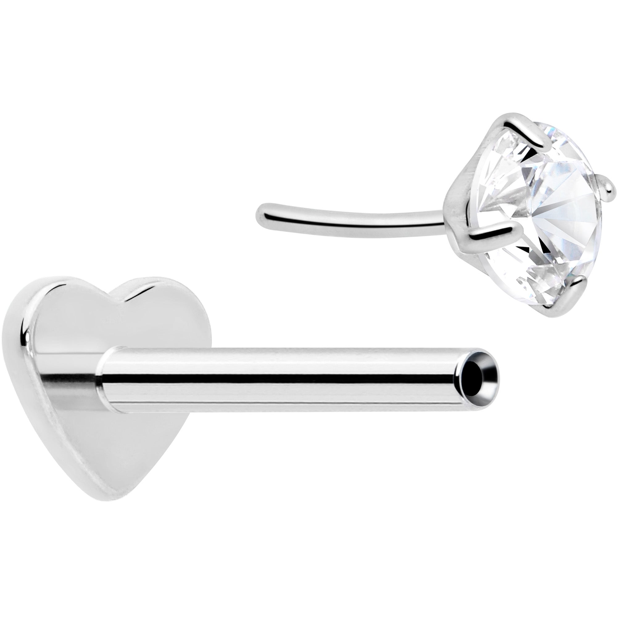 BodyCandy 18G 5/16 CZ Implant Grade Titanium Reversible Threadless Flatback — lifestyle context