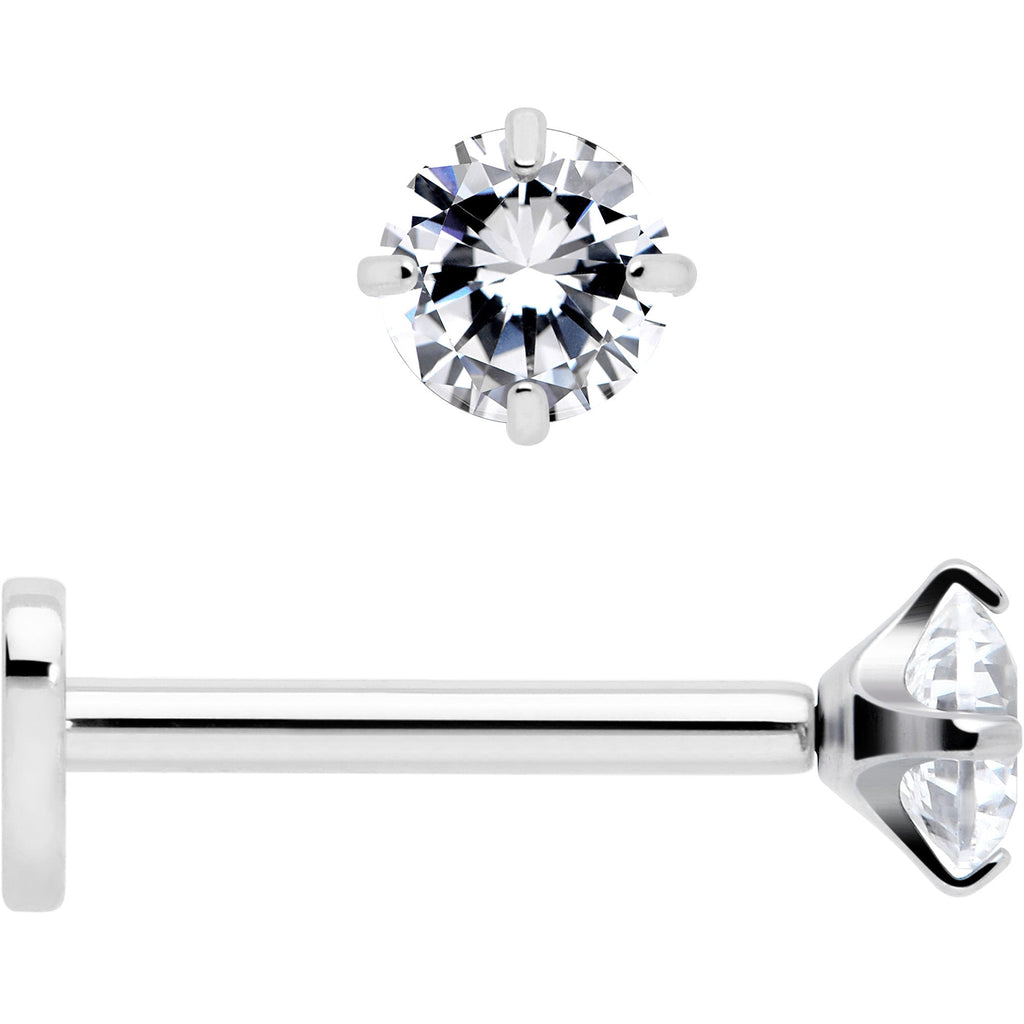 BodyCandy 18G 5/16 CZ Implant Grade Titanium Reversible Threadless Flatback — alternative angle