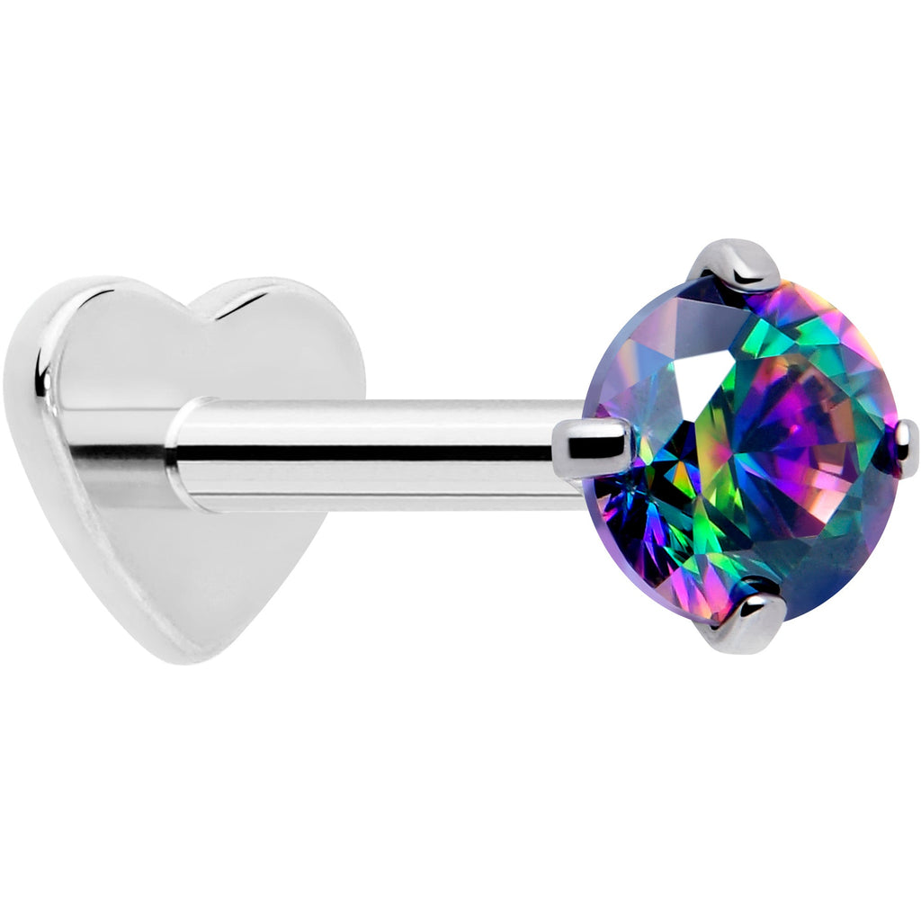 BodyCandy 18G 5/16 CZ Implant Grade Titanium Reversible Threadless Flatback — product on model