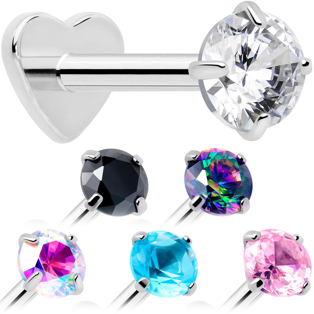 BodyCandy 18G 5/16 CZ Implant Grade Titanium Reversible Threadless Flatback — main product shot