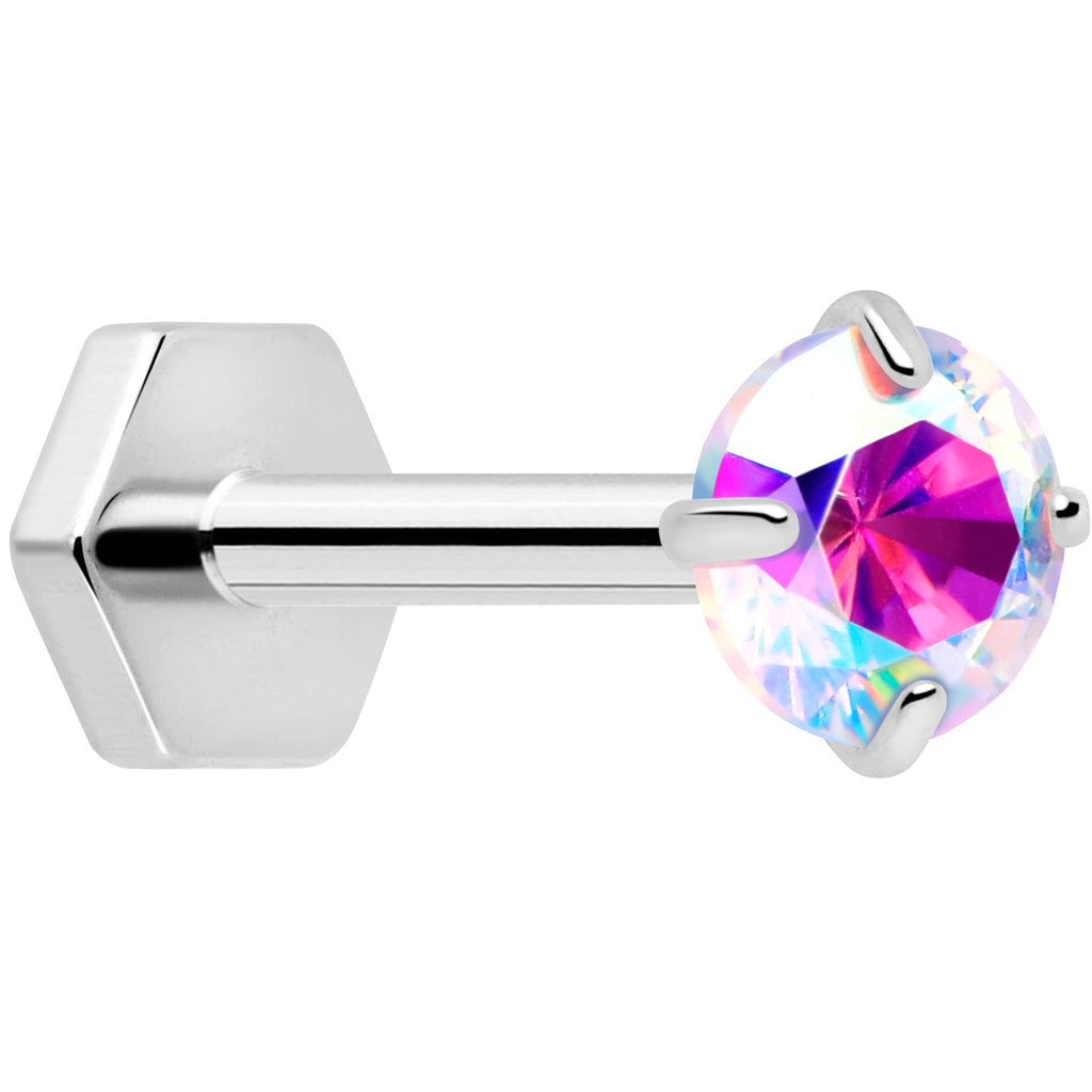 BodyCandy 18G 5/16 CZ Implant Grade Titanium Reversible Threadless Flatback — color detail