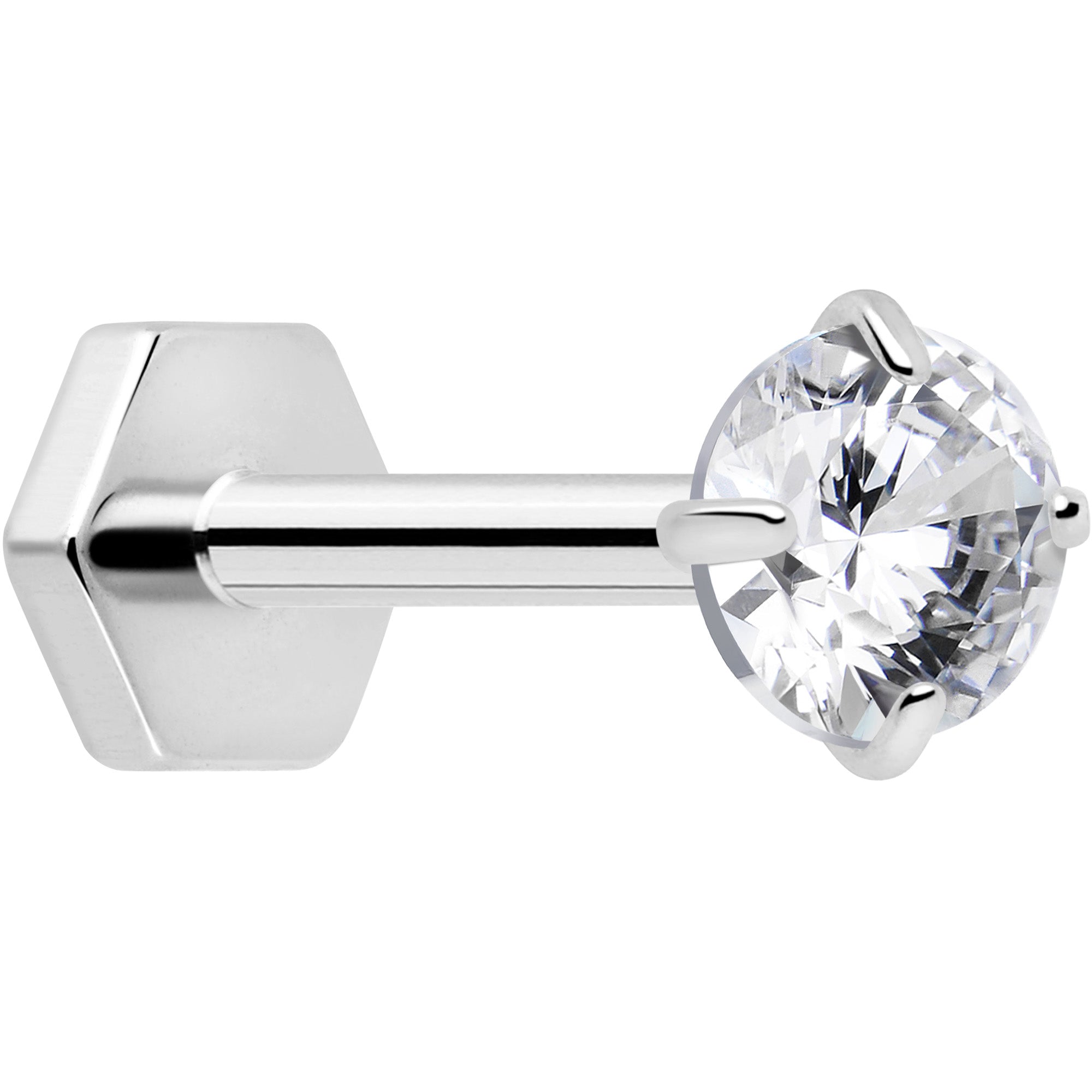 BodyCandy 18G 5/16 CZ Implant Grade Titanium Reversible Threadless Flatback — fabric or material detail