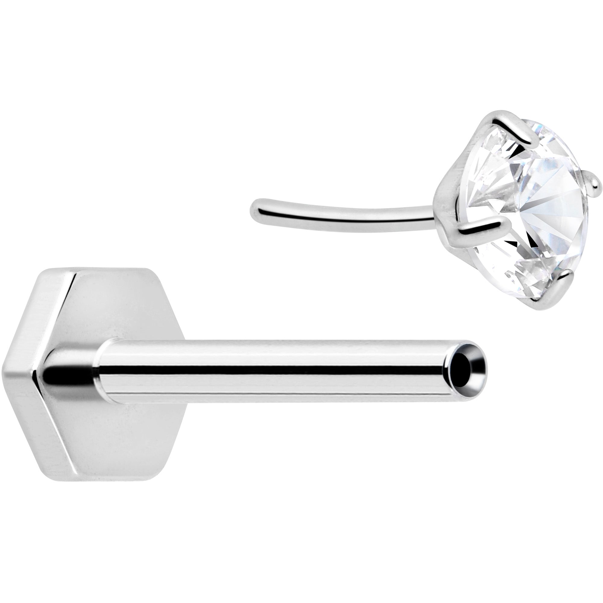 BodyCandy 18G 5/16 CZ Implant Grade Titanium Reversible Threadless Flatback — lifestyle context