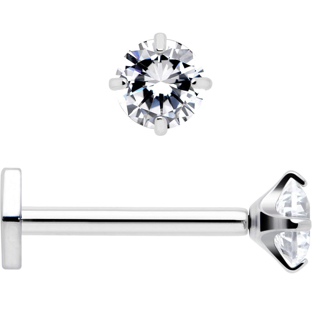 BodyCandy 18G 5/16 CZ Implant Grade Titanium Reversible Threadless Flatback — alternative angle