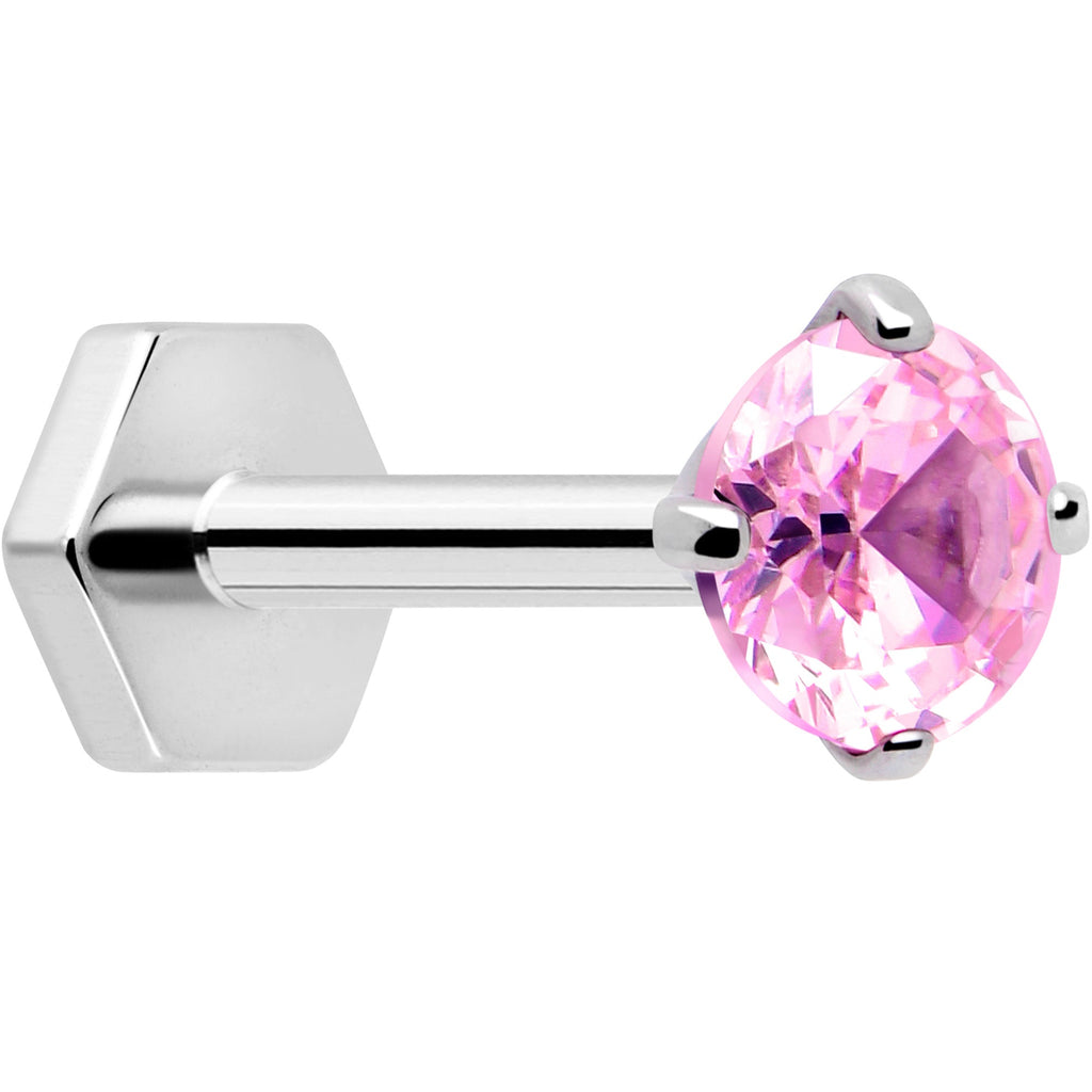 BodyCandy 18G 5/16 CZ Implant Grade Titanium Reversible Threadless Flatback — feature highlight
