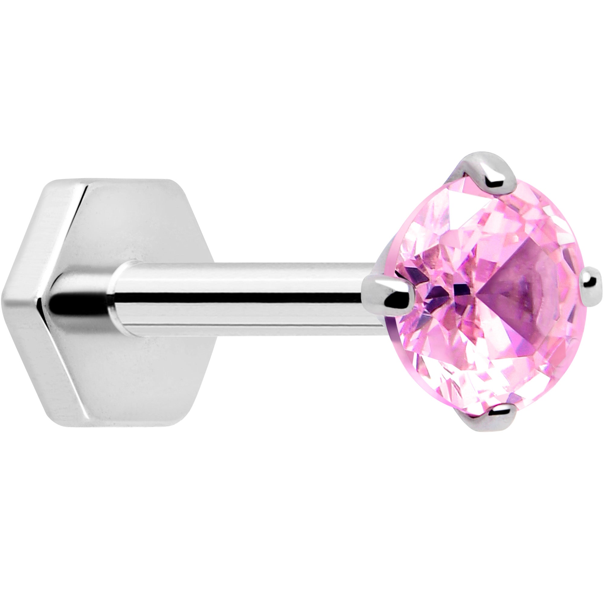 BodyCandy 18G 5/16 CZ Implant Grade Titanium Reversible Threadless Flatback — feature highlight