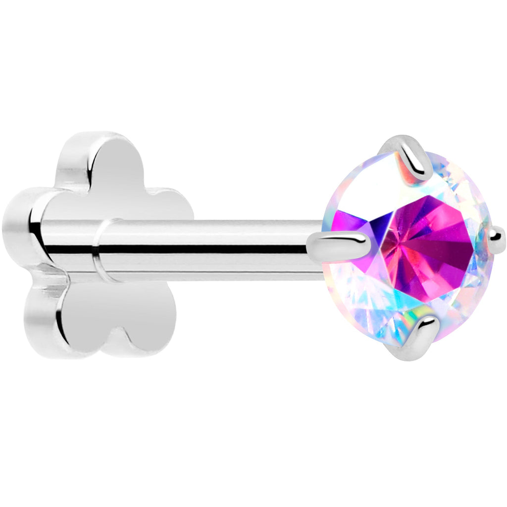 BodyCandy 18G 5/16 CZ Implant Grade Titanium Reversible Threadless Flatback — color detail