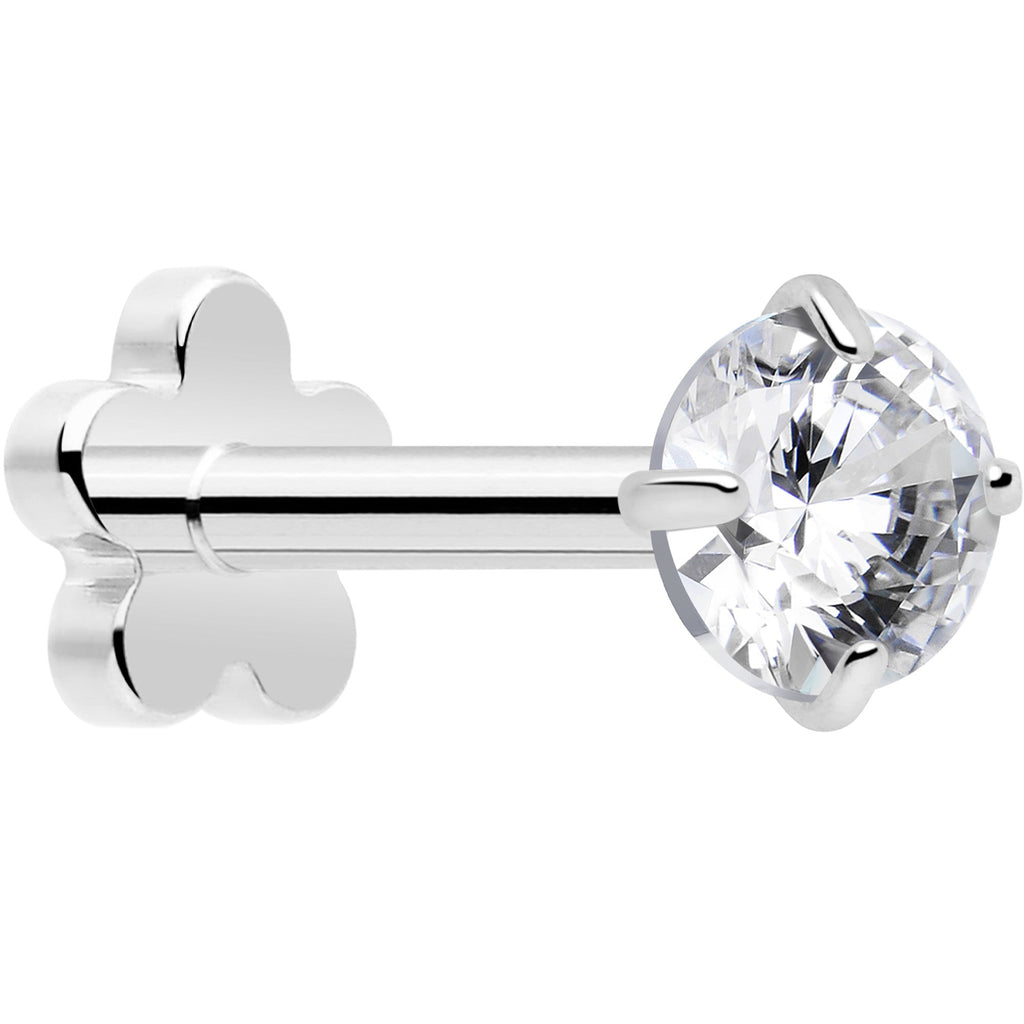 BodyCandy 18G 5/16 CZ Implant Grade Titanium Reversible Threadless Flatback — fabric or material detail