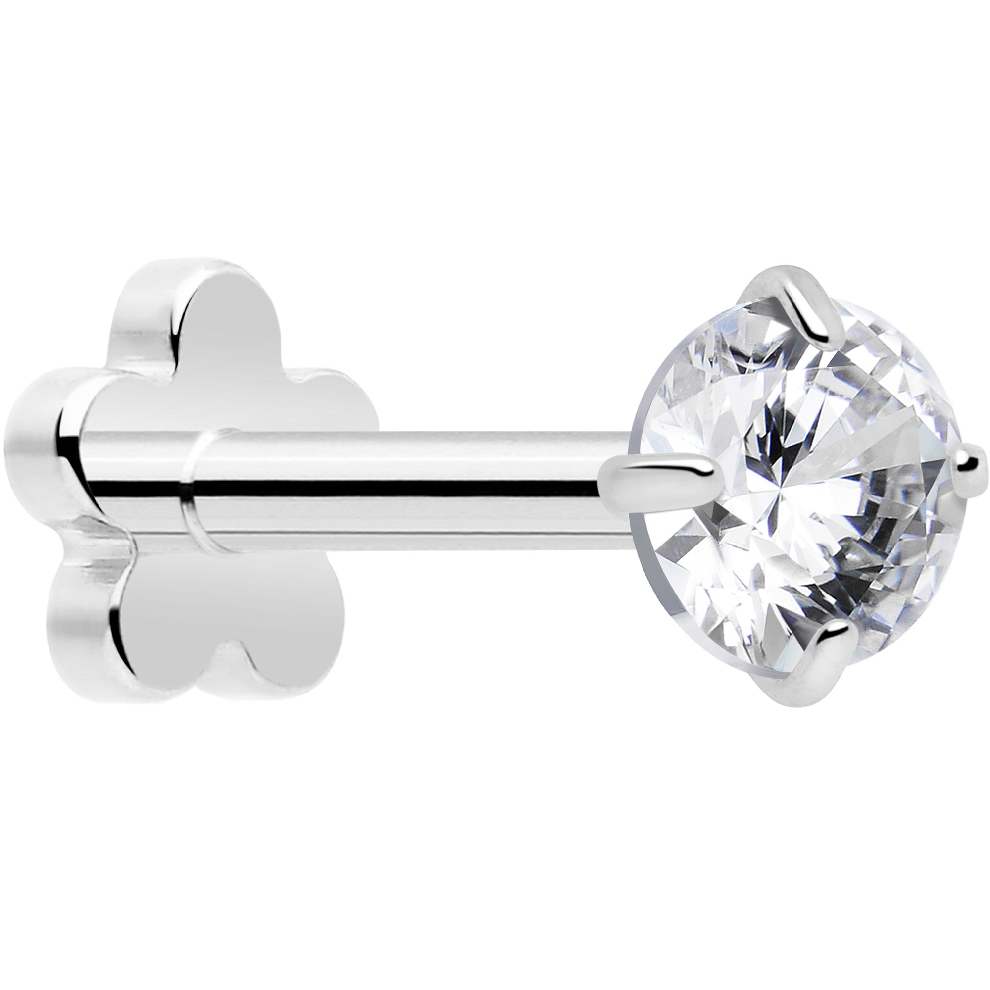 BodyCandy 18G 5/16 CZ Implant Grade Titanium Reversible Threadless Flatback — fabric or material detail
