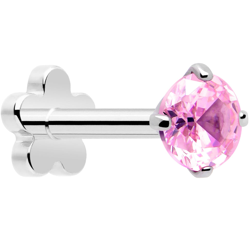 BodyCandy 18G 5/16 CZ Implant Grade Titanium Reversible Threadless Flatback — feature highlight