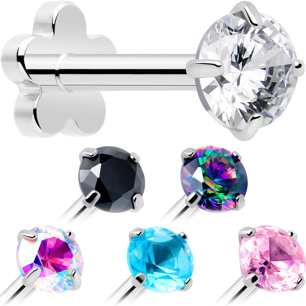 BodyCandy 18G 5/16 CZ Implant Grade Titanium Reversible Threadless Flatback — main product shot
