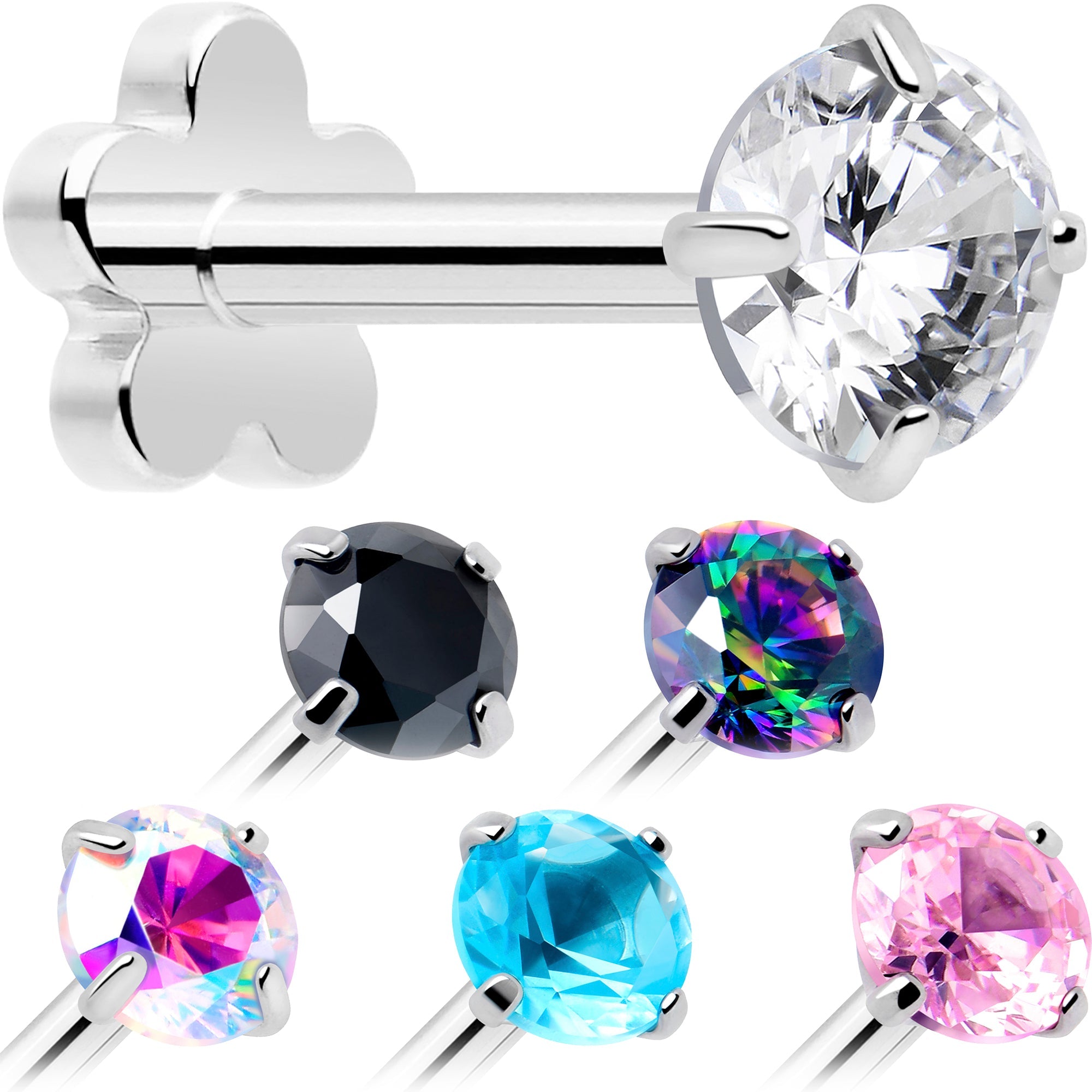 BodyCandy 18G 5/16 CZ Implant Grade Titanium Reversible Threadless Flatback — main product shot