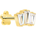 BodyCandy 18G 1/4 Clear Gem 14k Gold Plated Implant Grade Titanium Threadless Flower Reversible Flat Back Earring — main prod
