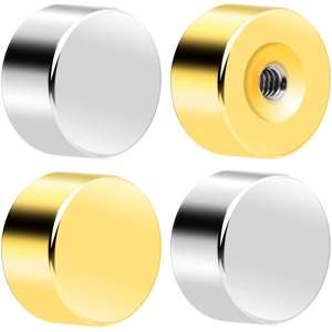 BodyCandy Flat Back Earring Back - Screw On 20G Stainless Steel 4 Pack — main product shot