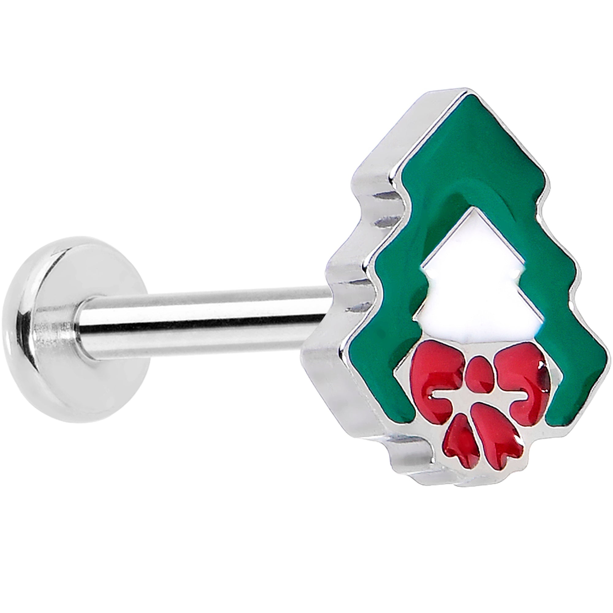 BodyCandy Christmas Flat Back Earring - Holiday Tree — main product shot