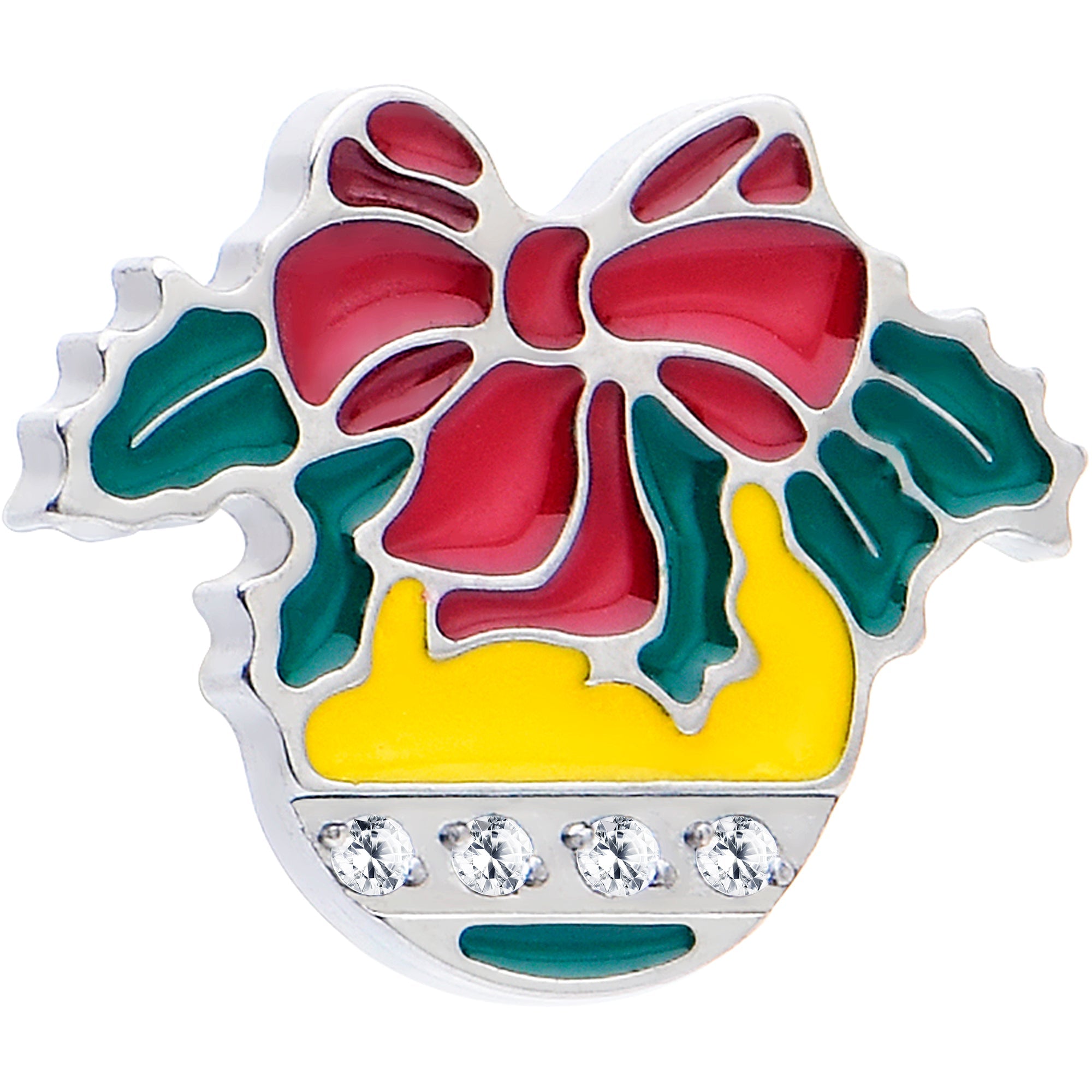 BodyCandy Christmas Flat Back Earring - Holiday Ornament — detail close-up