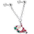 BodyCandy Christmas Flat Back Earrings - Santa Claus Holiday Double Earrings — main product shot