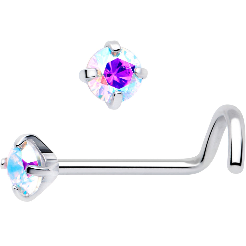 BodyCandy 20G 3mm CZ Prong Set Push-In Threadless Nose Screw Nose Ring — lifestyle context