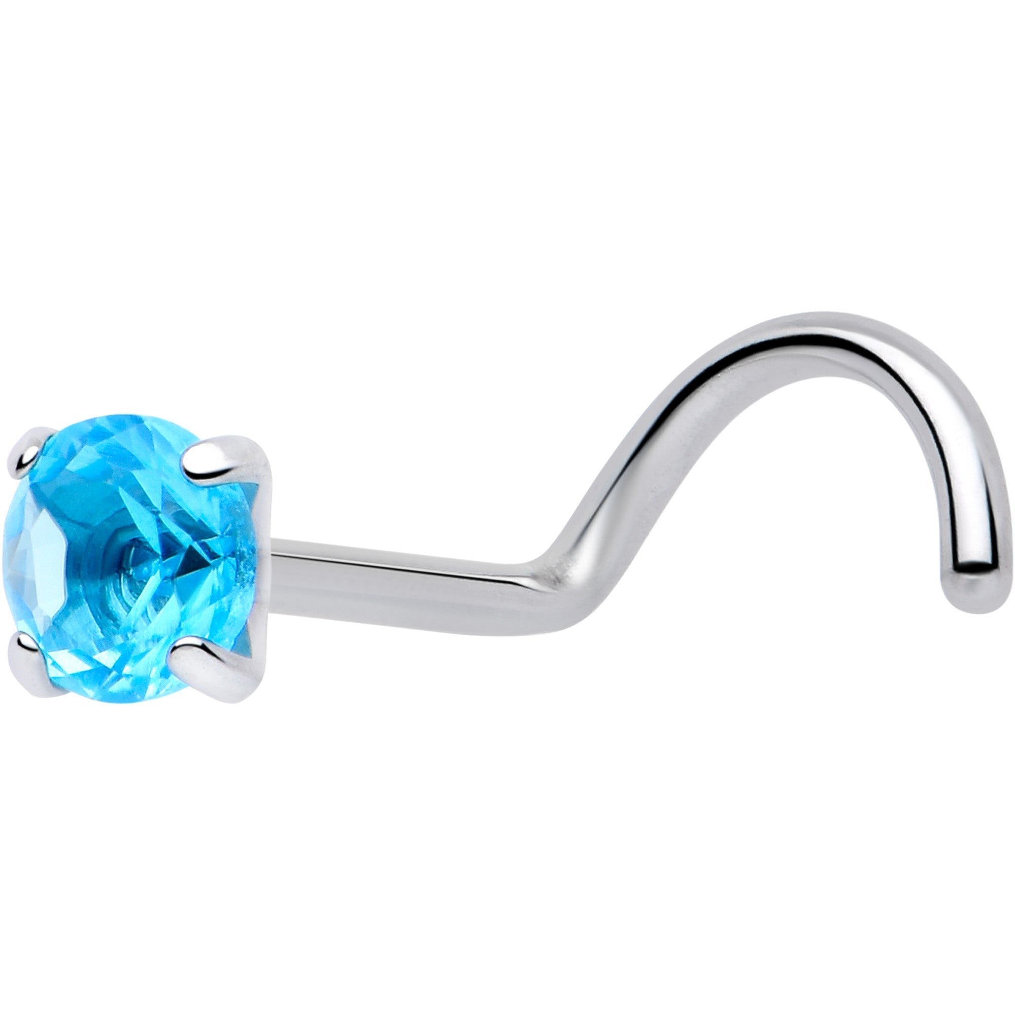 BodyCandy 20G 3mm CZ Prong Set Push-In Threadless Nose Screw Nose Ring — in-use photo