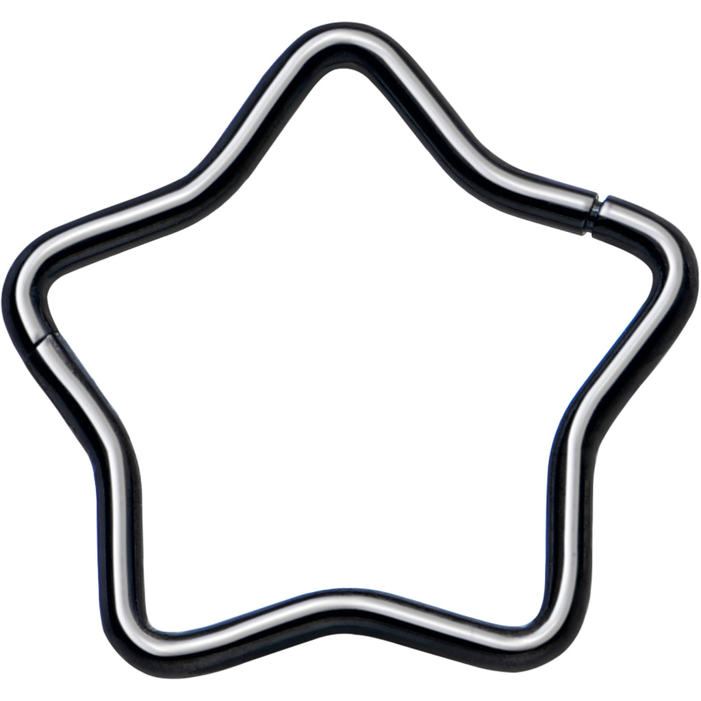 BodyCandy 20G Seamless Hollow Star Nose Hoop Surgical Steel — color detail