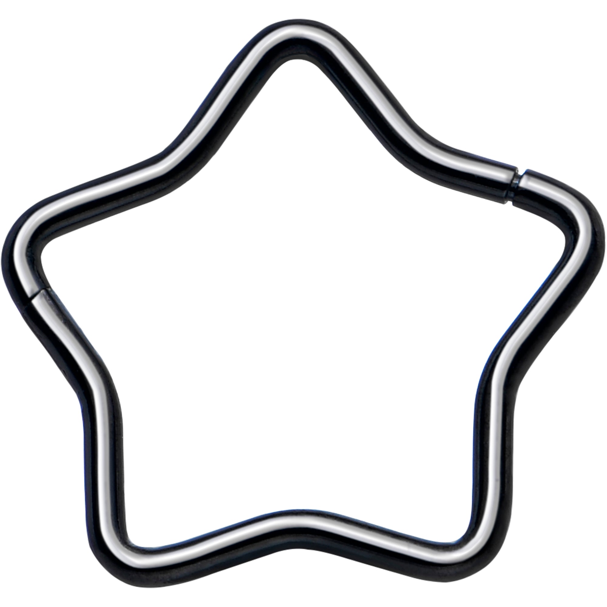 BodyCandy 20G Seamless Hollow Star Nose Hoop Surgical Steel — color detail