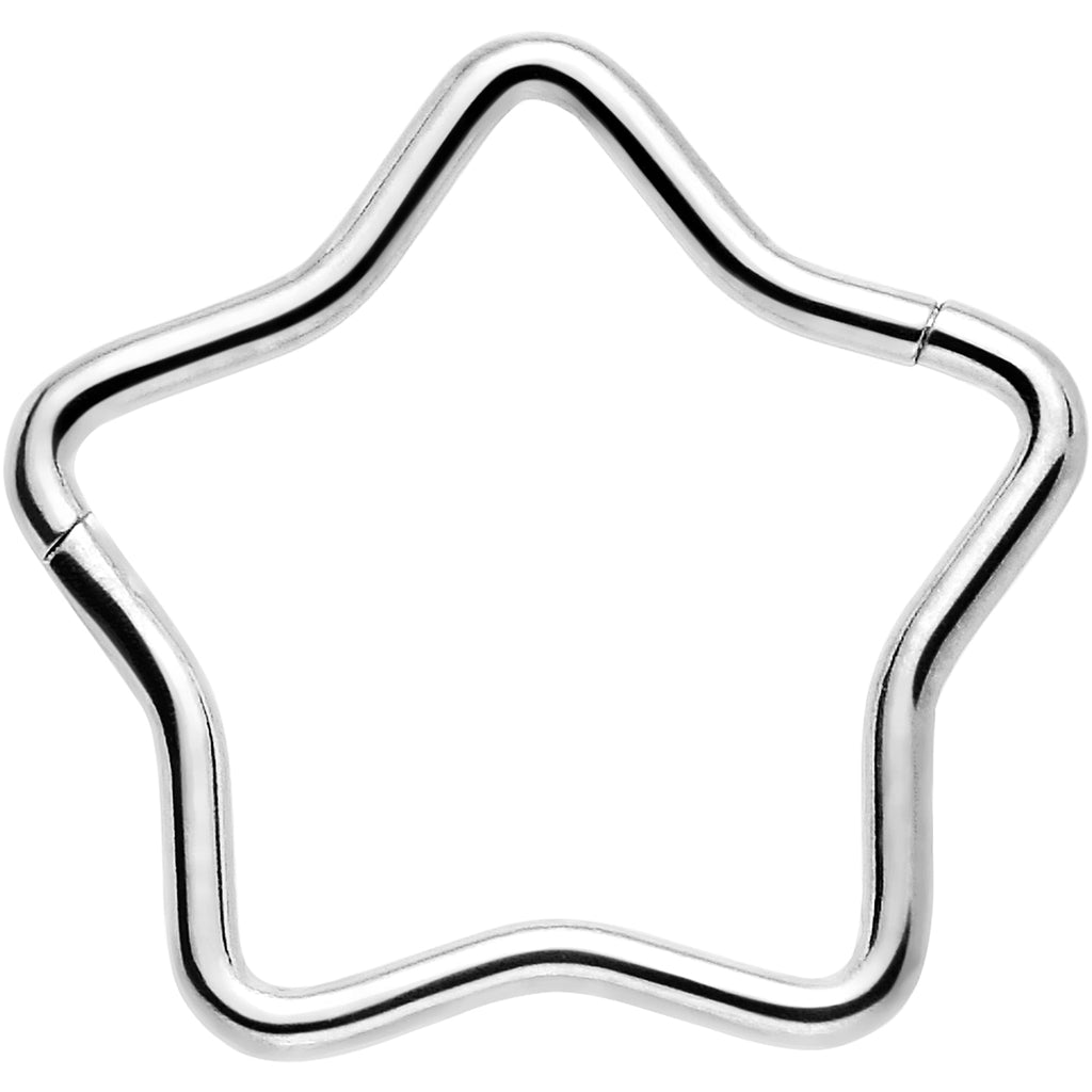 BodyCandy 20G Seamless Hollow Star Nose Hoop Surgical Steel — comparison shot