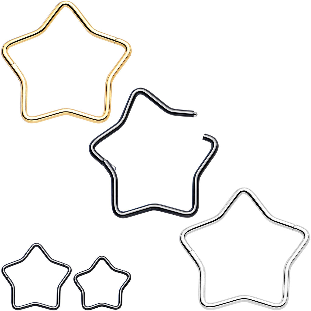 BodyCandy 20G Seamless Hollow Star Nose Hoop Surgical Steel — main product shot