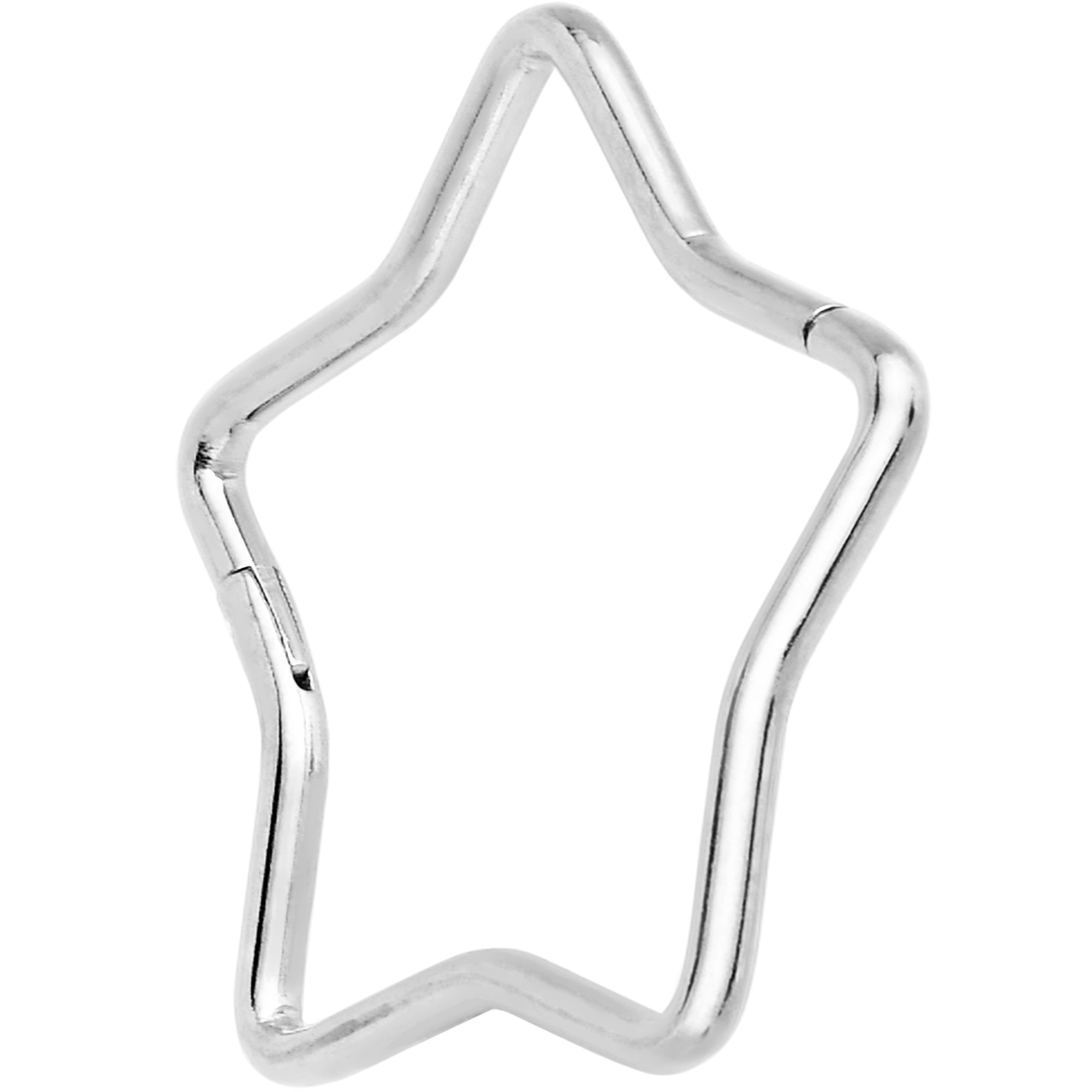 BodyCandy 20G Seamless Hollow Star Nose Hoop Surgical Steel — alternative angle