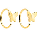BodyCandy 20G Gold Tone Implant Grade Titanium Butterfly Open Hoop Earring Set — main product shot