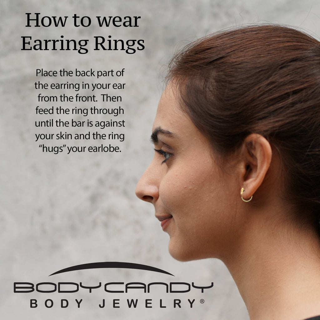 BodyCandy 20G Gold Tone Implant Grade Titanium Butterfly Open Hoop Earring Set — back view