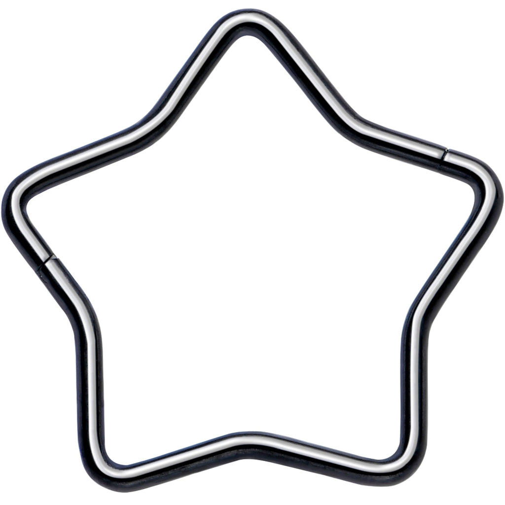 BodyCandy 20G Seamless Hollow Star Nose Hoop Surgical Steel — fabric or material detail