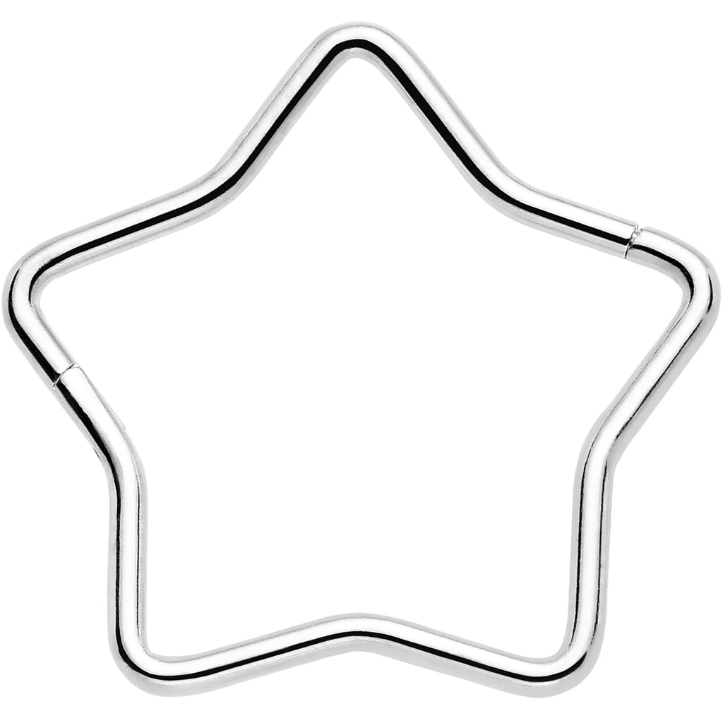 BodyCandy 20G Seamless Hollow Star Nose Hoop Surgical Steel — product on model