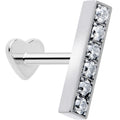 BodyCandy 18G 1/4 Clear Gem Implant Grade Titanium Threadless Bar Reversible Flatback Stud — main product shot