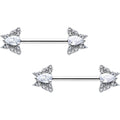 BodyCandy 14G 9/16 Style Butterfly Threadless Nipple Ring Set — in-use photo