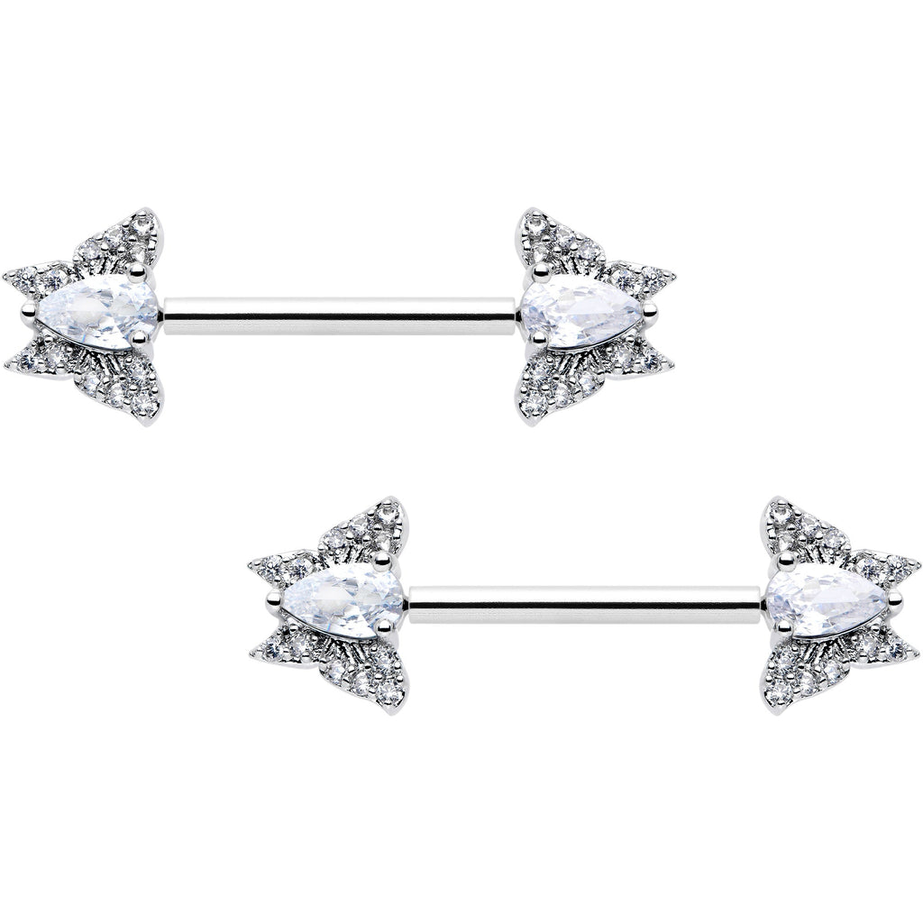BodyCandy 14G 9/16 Style Butterfly Threadless Nipple Ring Set — main product shot