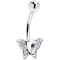 BodyCandy Cubic Zirconia Style Butterfly Belly Ring — in-use photo