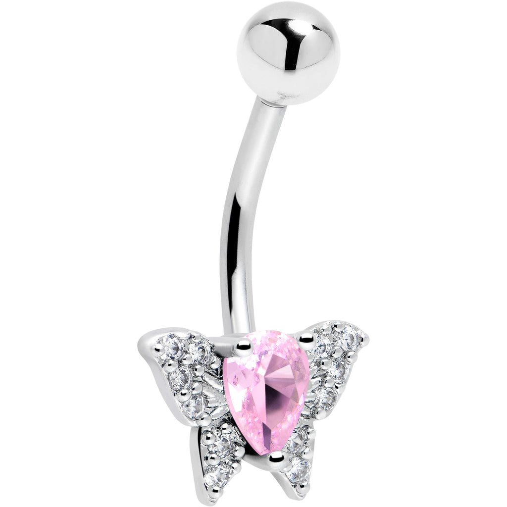 BodyCandy Cubic Zirconia Style Butterfly Belly Ring — size reference