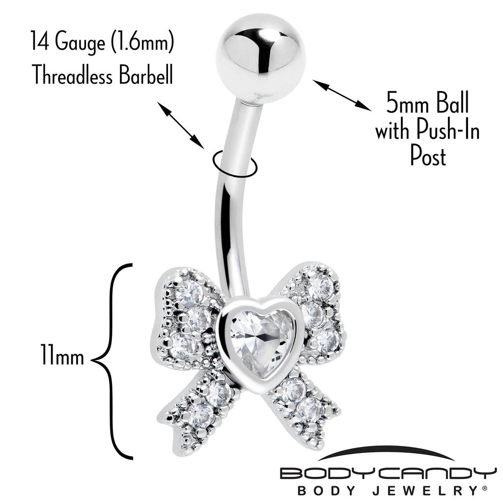 BodyCandy Cubic Zirconia Heart Bow Belly Ring — lifestyle context