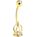 BodyCandy Clear Gem Champagne Dreams Dangle Belly Ring — side view