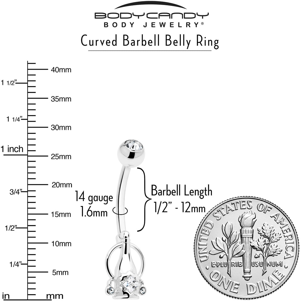 BodyCandy Clear Gem Champagne Dreams Dangle Belly Ring — lifestyle context