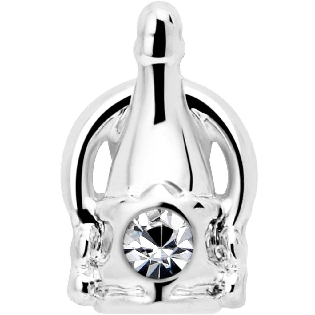 BodyCandy 16G 1/4 Clear Gem Champagne Dreams Cartilage Tragus Earring — side view