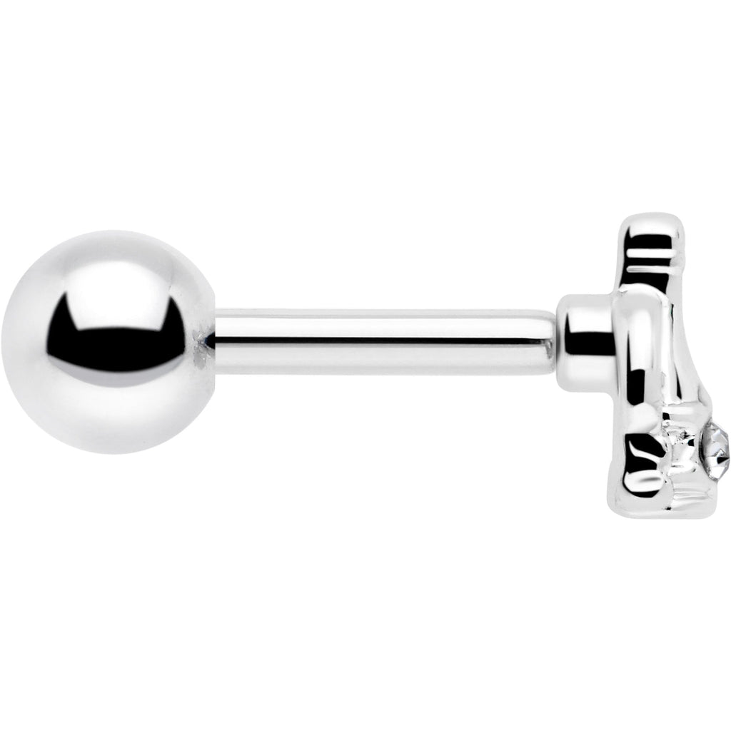 BodyCandy 16G 1/4 Clear Gem Champagne Dreams Cartilage Tragus Earring — back view