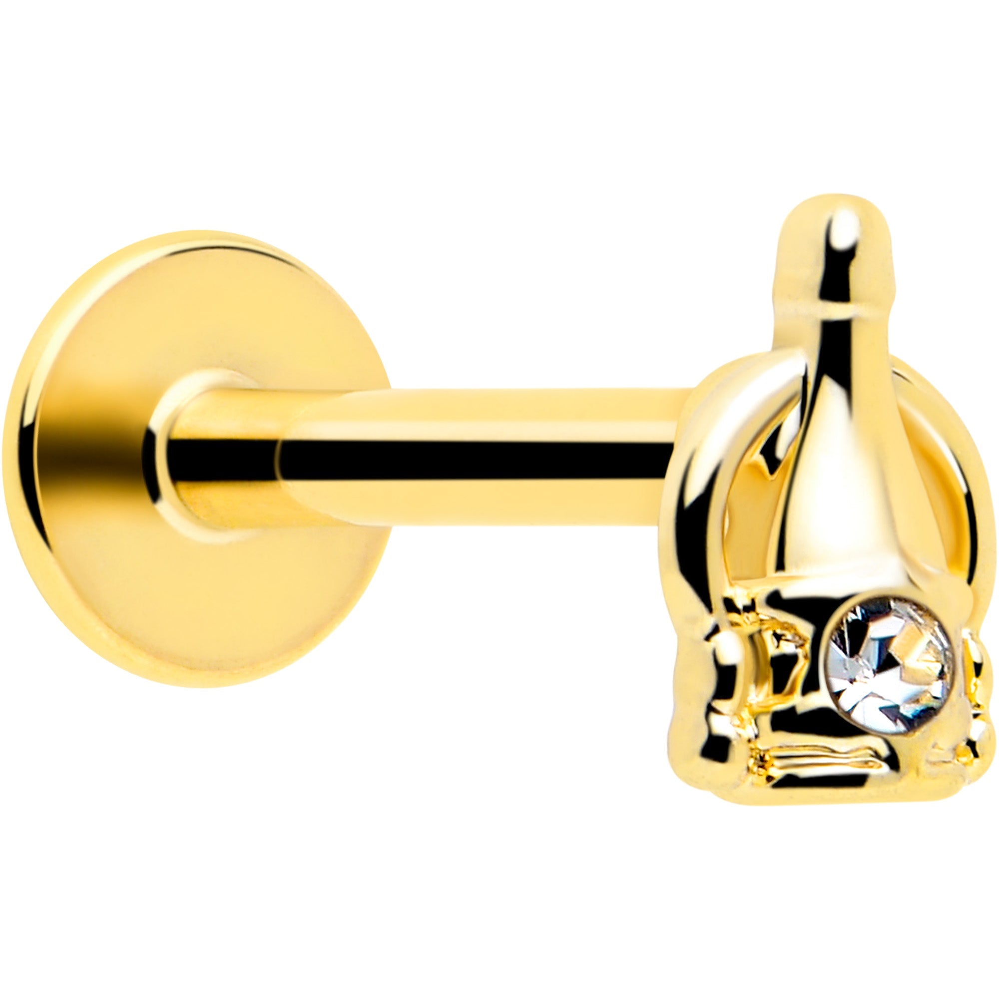 BodyCandy 16G 5/16 Clear Gem Champagne Dreams Labret Monroe Tragus — alternative angle